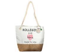 Kaiyzo Bolsa De Compras con Llavero De TréBol De Cuatro Hojas Bolsa De Tela Lona Yute Patchwork Forro De Tela Oxford Impermeable Regalo De Despedida para CompañEros Gran Capacidad