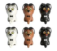 Kaiyzo Ganchos Adhesivos para Pared, Pack de 6 Colgadores Adhesivos Divertidos en Forma de Perro, 2 Marrones + 2 Negros + 2 Blancos, Gancho Adhesivo sin Taladrar para Baño, Cocina, Puerta, 4.7x8 cm