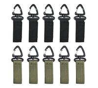 Kaiyzo Mosquetón Táctico Giratorio 360 Grados Monopunto D, Clip Nylon Mochila Cinturón, Pack de 10, Capacidad 10 kg, Senderismo Escalada Camping Organizador Llaves