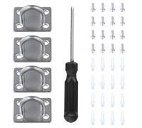 Kaiyzo Paquete de 4 Ganchos de Techo de Acero Inoxidable, en Forma de U para Columpio Interior, Silla Colgante, Hamaca, Saco de Boxeo, con 16 Tornillos y 1 Destornillador