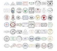 Kaiyzo Pegatinas Scrapbooking Vintage para Maletas, 120 Adhesivos de Viaje con Diseño Matasellos Retro, Decoración Impermeable para Cuadernos, Equipaje y Personalización de Objetos