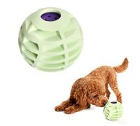 Kaiyzo Pelotas para Perros con Squeaker Interactivo - Pelota Perro Indestructible de Silicona Alimentaria - Duradera y Elástica con Agujeros para Snacks - Verde Claro, 55mm