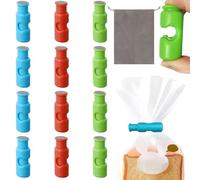 Kaiyzo Set de 12 Pinzas para Bolsas de Alimentos con Bolsa Portapinzas Gratuita (15x20 cm), Pinzas de Cierre para Patatas, Pan y Snacks, Sin BPA para Cocina, Hogar y Viajes