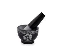 Kaizen Casa Juego de mortero y mortero único - Molinillo de piedra sólida para hierbas, especias, guacamole, ajo, jengibre, raíz