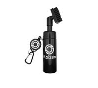 Kaizen Limpiador de ranuras de cepillo húmedo con spray de agua integrado y gancho, herramienta de limpieza premium para pelotas de golf (negro)