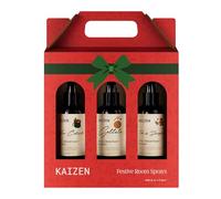 Kaizen® Spray Ambientador Navidad - Paquete de 3x100ml - Set de Regalo para Navidad - Ambientador de Pan de Jengibre, Galleta y Vino Caliente - Usar en Salas, Cocina, Decoraciones y Textiles