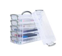 Kaizuca Juego de 6 Piezas de Caja de Pluma Transparente Apilable,Mesa de Almacenamiento de Suministros de Oficina,Pluma de Pintura de Papelería,Pluma de Acuarela con Tapa de Caja de Almacenamiento