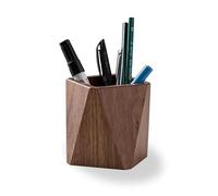 Kaizuca Madera Portalápices, Lápiz Organización, Madera de Nogal Negro, Trabajo Hecho a Mano, para Papelería, Brochas de Maquillaje, Escritorios, Oficinas (Marrón)