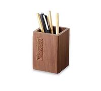 Kaizuka Portalápices de Madera, Portalápices Cuadrado, Almacenamiento de Escritorio, Nogal Negro, Hecho a Mano,Adecuado Para