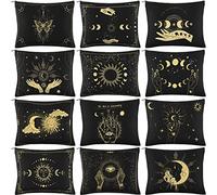 Kajaia - Bolsas de maquillaje (12 unidades), diseño de bolsas de cosméticos y portátiles y bolsas de baño, organizador de maquillaje, cierre de cremallera, bolsa de pinceles de maquillaje para mujeres