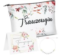 Kajaia Brautjungfer Fragen Geschenk Trauzeugin Perlenarmband Brautjungfer Armband Trauzeugin Kosmetiktasche Make Up Tasche Karte Möchtest Du Meine Trauzeugin Werden Schmuck für Braut Hochzeit (Rosa)