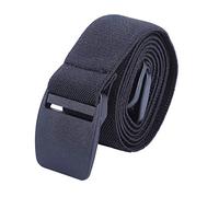 Kajeer Cinturón de hebilla invisible ajustable para mujer - Cinturón de cintura con hebilla de plástico elástico que se adapta a jeans para cinturón ligero unisex (Negro)