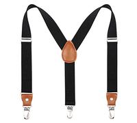 Kajeer Tirantes para niños, niñas y niños - Tirantes elásticos ajustables con espalda en Y y clips fuertes (Negro, 110 cm (tamaño adulto))