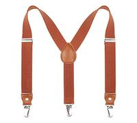 Kajeer Tirantes para niños, niñas y niños - Tirantes elásticos ajustables con espalda en Y y clips fuertes (marrón, 80-85 cm (8 años - 5 pies de altura))