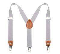 Kajeer Tirantes para niños, niñas y niños - Tirantes elásticos ajustables con espalda en Y y clips fuertes (Gris claro, 80-85 cm (8 años - 5 pies de altura))