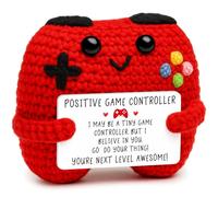 Kajfjad Controlador de juego de ganchillo hecho a mano, regalo para adolescentes y niñas, decoración de apoyo emocional, para hijo hermano, muñeca de juego positiva