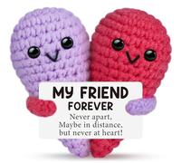 Kajfjad Corazón de ganchillo hecho a mano, regalo divertido para mi mejor amiga para siempre, cumpleaños para mujeres, elefante blanco, regalo de despedida para amigos, compañeros de trabajo, mejor