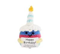 Kajfjad Pastel de ganchillo, peluche colorido de cumpleaños con mensaje de apoyo emocional para mujeres, hermana, mejor amiga y mamá