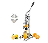 KAJILE Exprimidor Manual de Cítricos,Zumador de Cítricos de Acero Inoxidable con Palanca,Exprimidor manual con dos juegos de tapas presoras y filtros para limón y naranja,Blanco Plateado