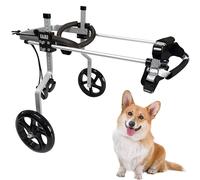 KAJILE Silla de Ruedas ajustanble de 2 Ruedas para Perros Pequeños,Tamaño S-1 RARA La Rehabilitación de Las Patas traseras,se Ajustan a la Altura 22-27cm,Ancho 17.5-22.5cm,Longitud 18-25cm
