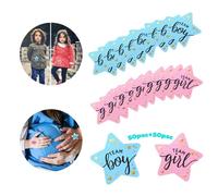 Kajkey® 100 piezas pegatinas de baby shower, pegatinas de juego de revelación de género, con purpurina dorada para la fiesta de revelación del sexo y el baby shower