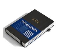 KaKa Dragon Agenda 2026, agenda de libros, agenda alemana, agenda A5, 1 día, 1 página con pestañas mensuales, (416 páginas), tapa dura (negro)