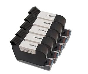 KAKAK Cartuchos de Tinta Originales 1730M de 12,7 mm, tintas Negras solventes Resistentes al Agua for impresoras de inyección de Tinta. para Texto Código de Barras(5PCS)