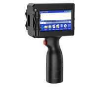 KAKAK Impresora térmica de inyección de Tinta portátil con código de Lote QR de 25,4 mm, número Variable, Fecha Variable, Logotipo para Texto Código de Barras(1Printer 2black Ink)
