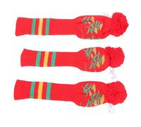 KAKAKE Fundas para Cabeza de Palo de Punto Largo con Pompón Exquisito para Entusiastas del Golf, Juego de Protectores de Cabeza de Palo Suave de 3 Piezas, Regalo Ideal para Amigos y Familiares, (#1)