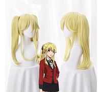 Kakegurui Saotome Meari Cosplay Pelucas Accesorios de vestuario Oro claro Cola de caballo larga Pelo sintético Halloween Cosplay Anime Peluca