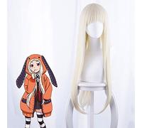 Kakegurui xx Yomoduki Runa Cosplay peluca para mujer niña 80 cm larga recta peluca de anime peluca de fiesta de pelo sintético resistente al calor rubio Yomoduki Runa