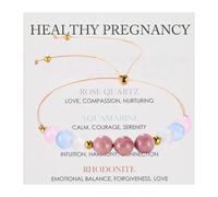 Kaket Regalo de embarazo para mujeres embarazadas, pulsera de estilo bohemio para mamá y madre que espera, pulsera espiritual de cristal, talla única, Cristal Poliéster, Cuarzo