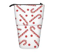 KAKETE Estuche para lápices con Estampado de bastón de Caramelo, Estuche telescópico para lápices, portalápices de pie, papelería, Bolsa para organizar lápices con Cremallera