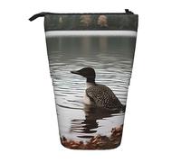 KAKETE Estuche para lápices Loon Nature Birds Impreso Estuche telescópico para lápices Portalápices de pie Papelería Organizar Estuche para lápices con Cremallera