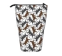 KAKETE Estuche para lápices Trotting Flat Coated Retrievers Paw Printed Estuche telescópico para lápices Portalápices de pie Papelería Organizar Estuche para lápices