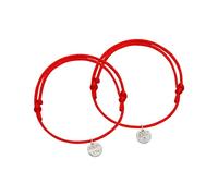 KAKI La Felicità è Nelle Piccole Cose Pulsera hilo rojo del destino par plata, Akai Ito , pulsera amistad y amor con pergamino, regalo simbólico para él y ella, Talla única, Algodón, No es una piedra