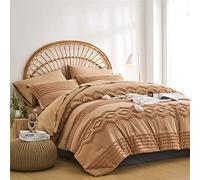 KAKIJUMN Juego de Ropa de Cama de Color Caqui, tamaño Queen en un Bolsillo, Estilo Shabby Chic, Boho y sábanas, Juego de Cama de Microfibra Suave para Todas Las Estaciones, Color Caqui, Reina