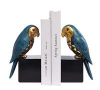 Kakizzy Sujetalibros Decorativos de Loros para estantes, Tope de Libros de Animales, sujetalibros Retro para Libros Pesados, Figuras de pájaros para Interiores, Amantes de los Libros