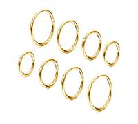 Kakonia 8 piezas 16G Anillos de tabique 316L Acero inoxidable Segmento con bisagras Aros de nariz para mujeres Hombres Anillos de labios Cartílago Helix Daith Piercing Joyas 6-12MM Oro Oro 6-12MM