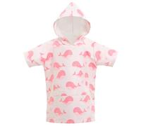 KAKU NANU Albornoz Niña Bata Albornoz de Microfibra Poncho Playa Niño Albornoz Ducha Niño Piscina con Capucha 5 6 7 8 9 10 Años Rosa