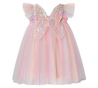 KAKU NANU Baby Girl Tulle Dresses Butterfly 6 Meses - 5 Años Vestido de Verano Flower Girl Boda Party Rosa Morado Azul, rosa claro, 6-12 Meses