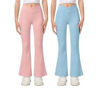 KAKU NANU Leggins Niña Rosa Azul Pantalones Campana Flared Leggings 13 14 Años