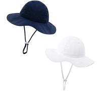 KAKU NAU Sombrero Bebe Sombreros para El Sol Gorro Piscina Niño Proteccion UV UPF 50 Sombrero Niño Niña Playa Verano Piscina Blanco Azul 18-24 Meses 1 2 3 4 5 Años