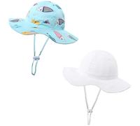 KAKU NAU Sombrero Bebe Sombreros para El Sol Gorro Piscina Niño Proteccion UV UPF 50 Sombrero Niño Niña Playa Verano Piscina Blanco Azul 6-12 12-18 6 12 18 Meses
