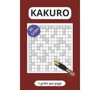 KAKURO: 1 grille par page | Ideal pour seniors | 6x9 pouces | Facile à transporter |Solutions incluses à la fin de l'ouvrage