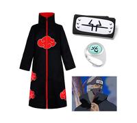 (Kakutu) Naruto Akatsuki Cosplay Ropa Cos Accesorios Disfraces Conjunto Diademas Anillo Collar Máscara