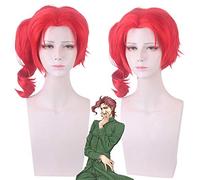 Kakyoin Noriaki de JOJO Red Curly Short High Fiber Fiber Syntheitc Hair Cosplay Wig + Wig Cap PL-286