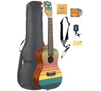 Kala KA-SURF-DAWNPATROL - Paquete de ukelele de concierto de tabla de surf Dawn Patrol con bolsa de concierto, afinador, cuerdas Aquila, correa, DVD instructivo Austin Bazaar y paño de pulido