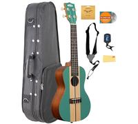 Kala KA-SURF-WIPEOUT Wipeout - Paquete de ukelele para tabla de surf con funda, afinador, cuerdas Aquila, correa, DVD instructivo Austin Bazaar y paño de pulido