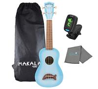 Kala Makala Burst Dolphin Ukelele soprano con un afinador Kala y paño de pulido Lumintrail